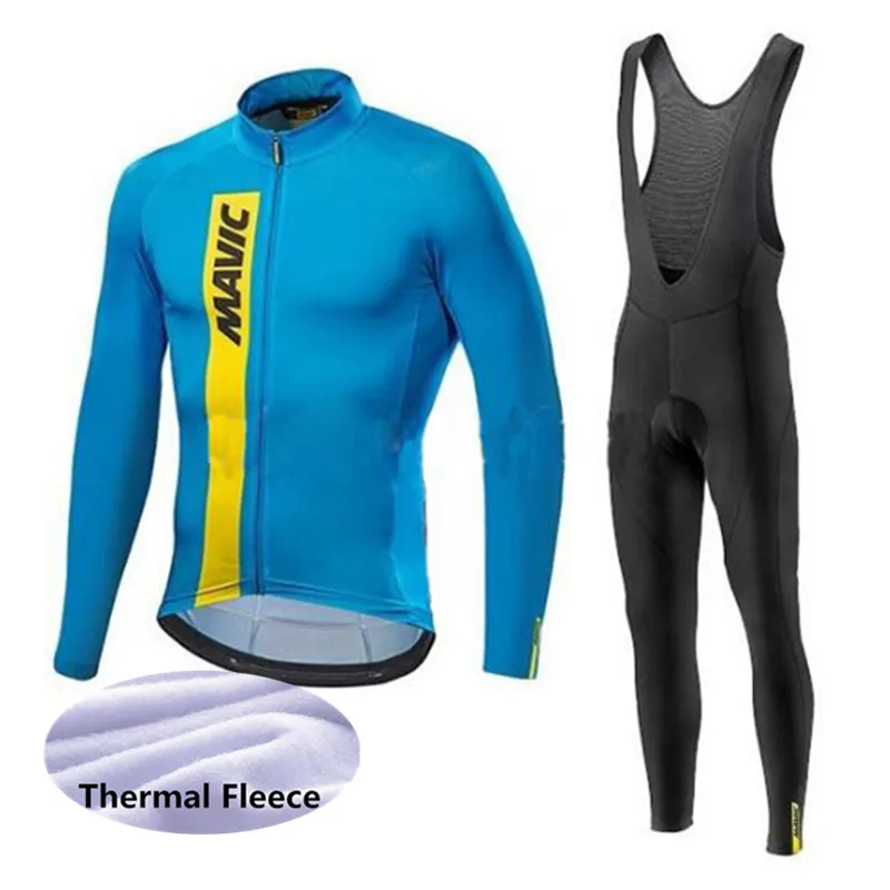 02 Ropa Ciclismo Mavic Pro Велоспорт Джерси комплект Зимний термальный флис с длинным рукавом гонки MTB комбинезон костюм Майо велосипед одежда G09 - Цвет: 02