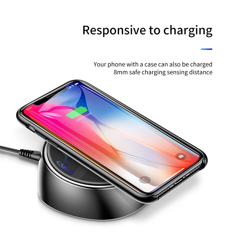 Baseus 2 в 1 Беспроводное зарядное устройство для iPhone X 8 samsung Galaxy S9 S8 Быстрая зарядка 3,0 с 3 usb 2,0 слотом 10 Вт 3.4A