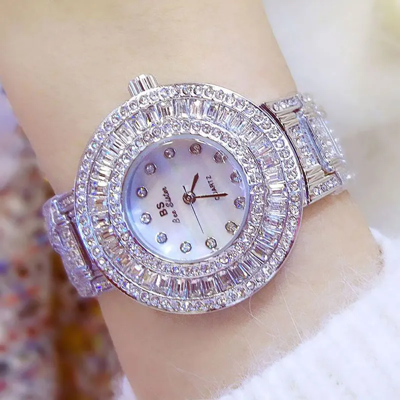 Женские кварцевые часы из нержавеющей стали роскошные золотистые наручные