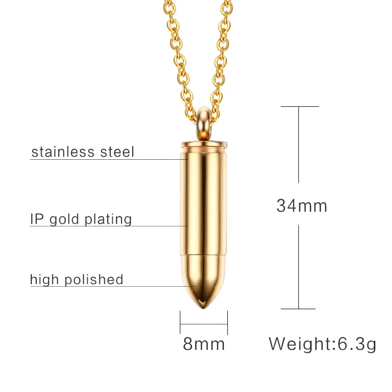 Бела Коренастый Пуля Форме Кремации Ожерелье Из Нержавеющей Стали|necklace necklace|bullet