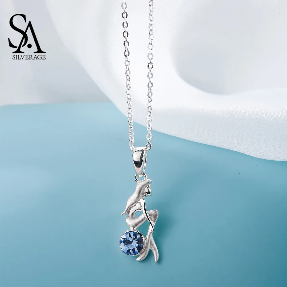 Женское ожерелье с подвеской русалка из серебра 925 пробы|necklace necklace|necklace silver