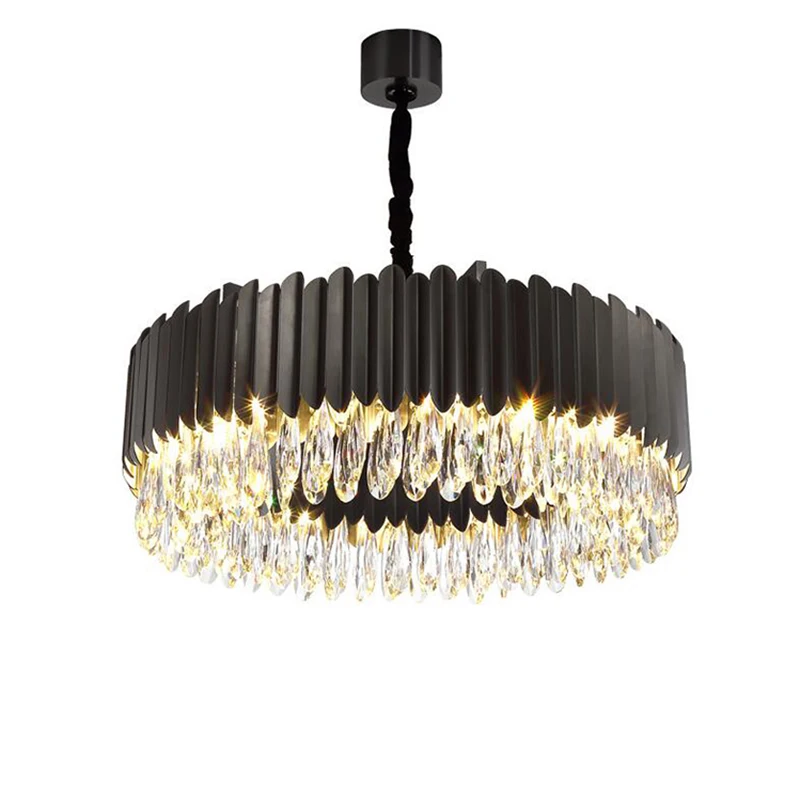 

jmmxiuz New Modern Crystal Chandelier For Living Room Luxury Home Decoration Hanging Fixtures Round Golden House Lamps