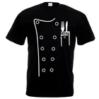 Мужская футболка, Мужская модная футболка шеф-повара, черная забавная Новинка, голова повара, кухня, приготовление пищи, бар, футболки для мужчин
