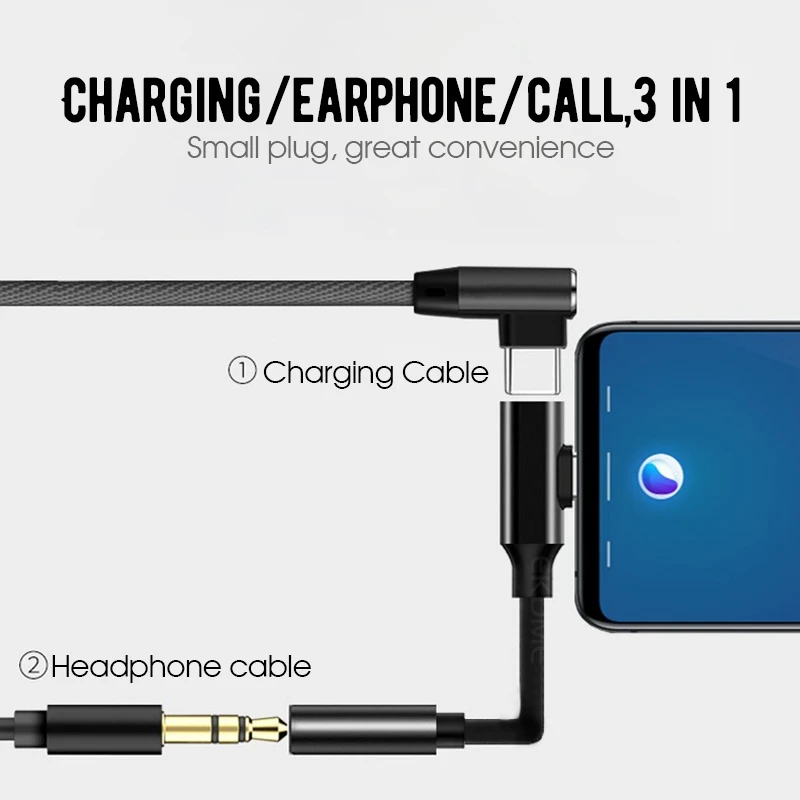 2 в 1 адаптер для наушников с портом USB Type C на 3 5 мм|Переходники и адаптеры| |