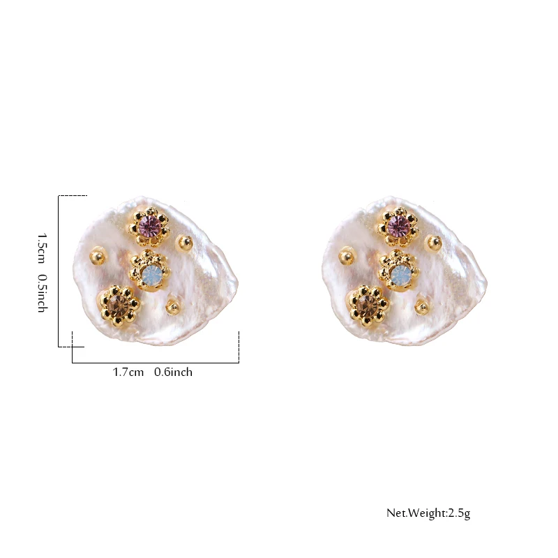 YMYW 2020 Luxury Chic Rhinestone Freshwater Pearls Stud Earrings Charm Copper for Women Party Bijoux En Argent 925 | Украшения и