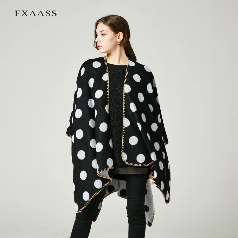 FXAASS новая осенне зимняя шаль одеяло пончо женский шарф для леди модные