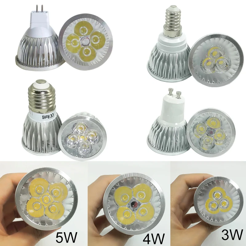 E14 GU10 GU5.3 220V MR16 12V ампулы светодиодные E27 лампочки 3 Вт 5 Светодиодный прожектор