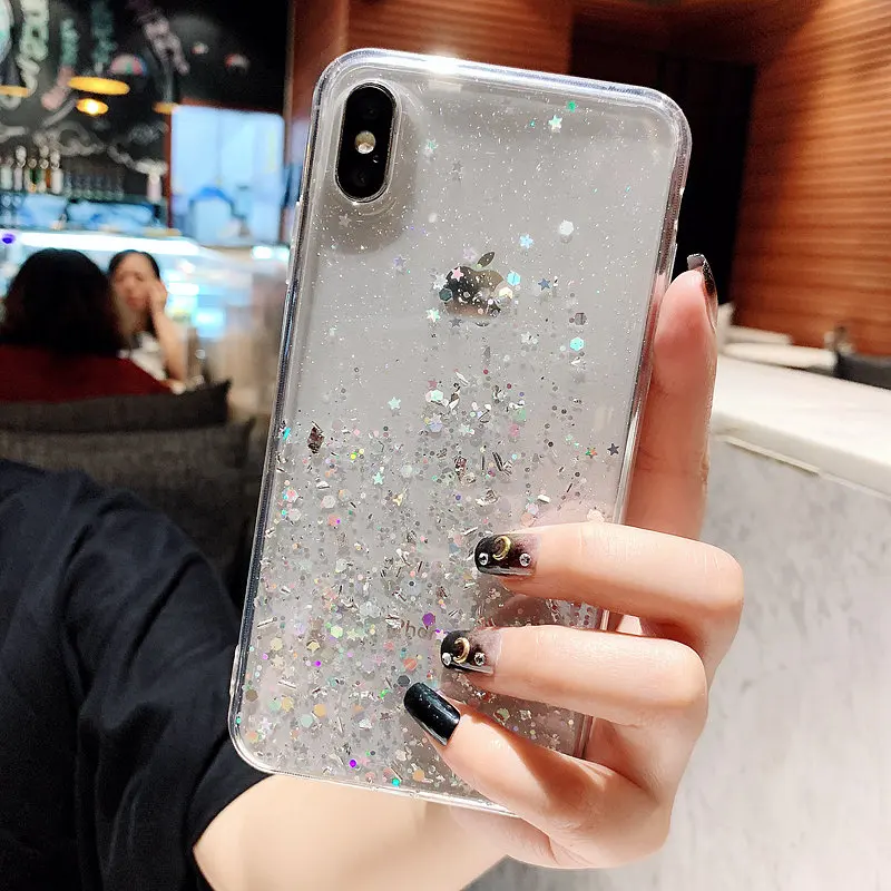 Moskado Блестящий Прозрачный мягкий кремний чехол для телефона для iphone 11 XS Max XR X 8 7 6 6S Plus шикарная модная задняя крышка