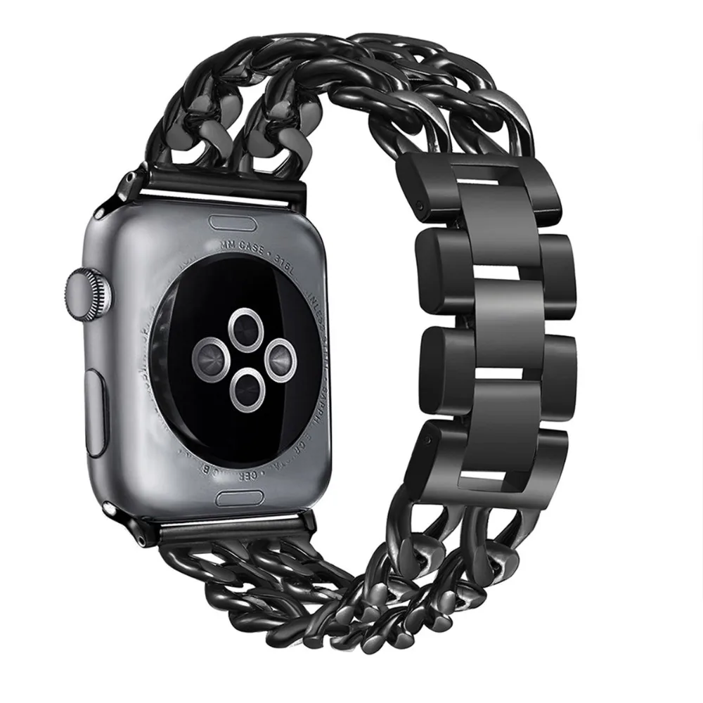 Крутые полосы из нержавеющей стали для Apple Watch серии 4 серия 3 2 1 спорт издание