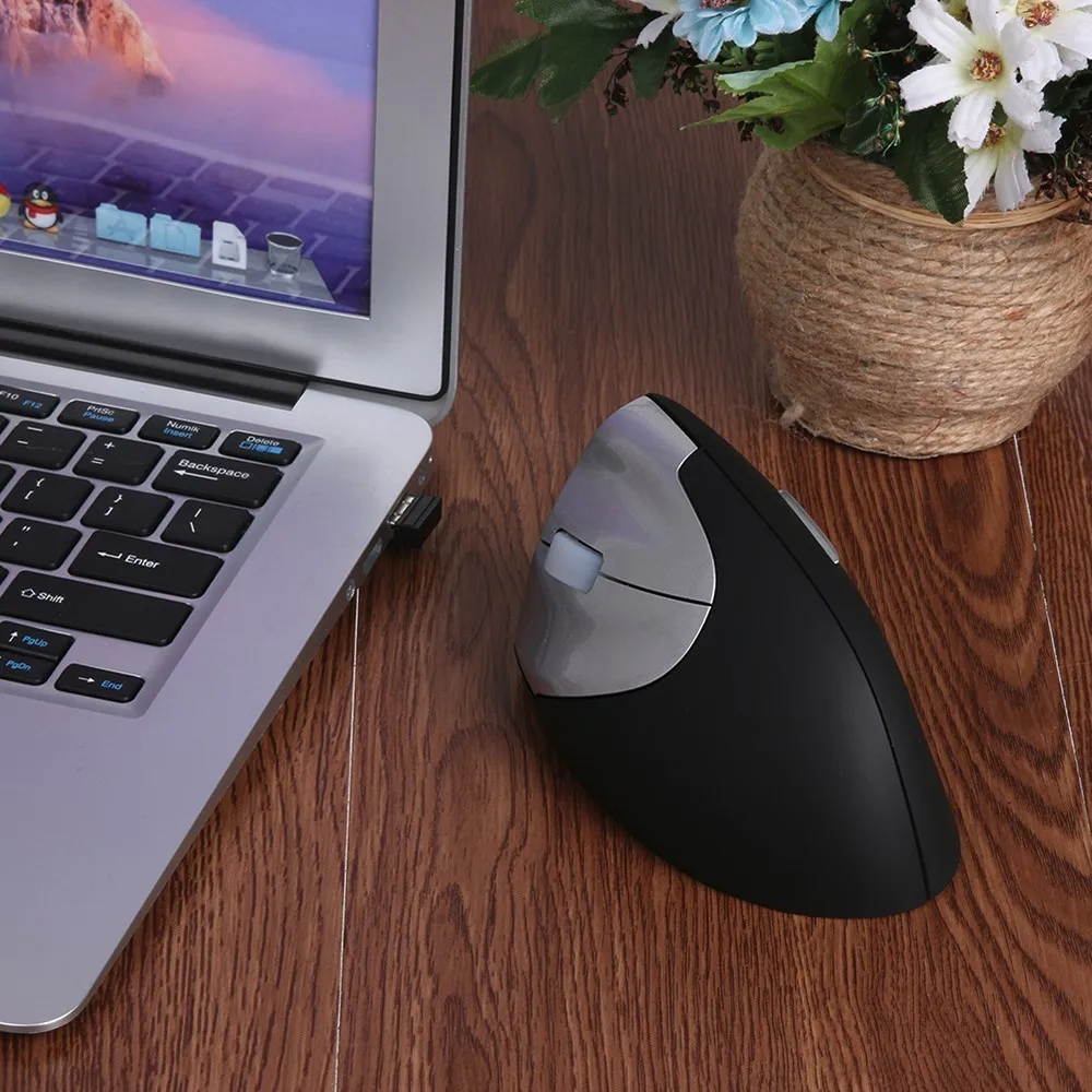 CHYI Wireless Vertical Mouse Ergonomic Left Hand Shape 4 Buttons Wrist Shoulder Healing Optical Mice with Pad Kit For PC|vertical mouse