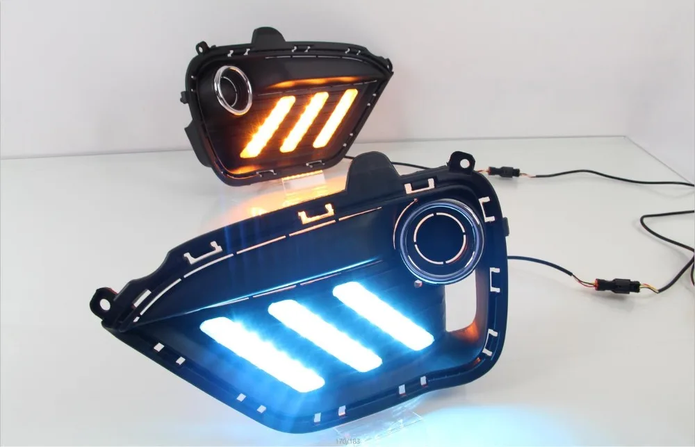 Светодиодный дневный ходовой светильник DRL с желтым сигналом поворота s для KIA K2 RIO