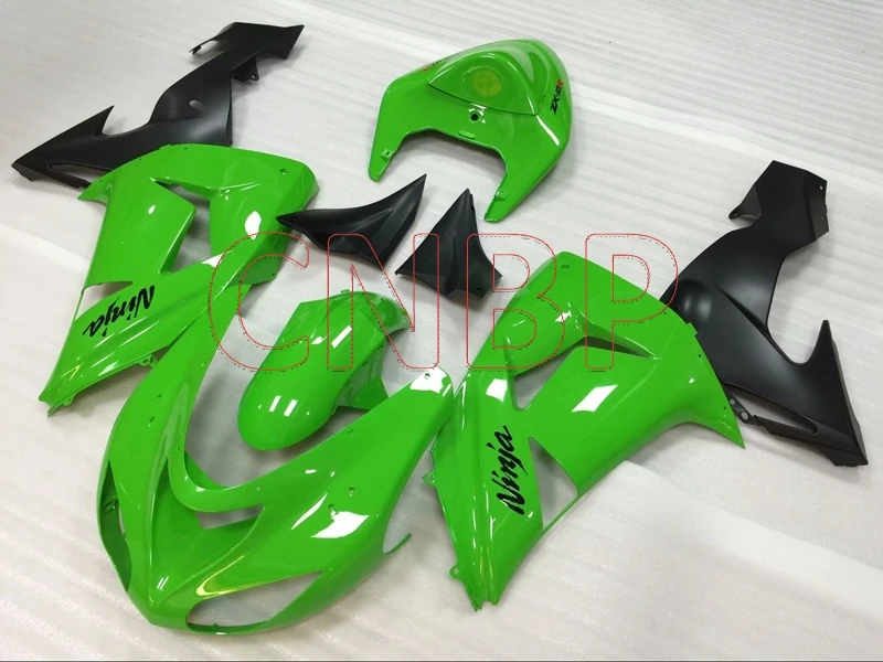 Кузов для Kawasaki ZX10r 2006 2007 Зеленый Черный ниндзя ZX 10r Обтекатели без краски|Полные