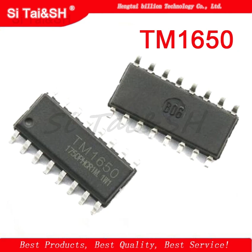 Оригинальный аутентичный цифровой контрольный чип 10 шт./лот TM1650 1650 SOP16 8*4 bit для