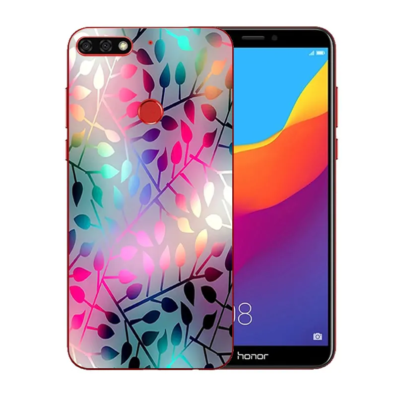 5 7 дюйма для Huawei Honor 7C Прозрачная силиконовая задняя крышка с цветным рисунком C