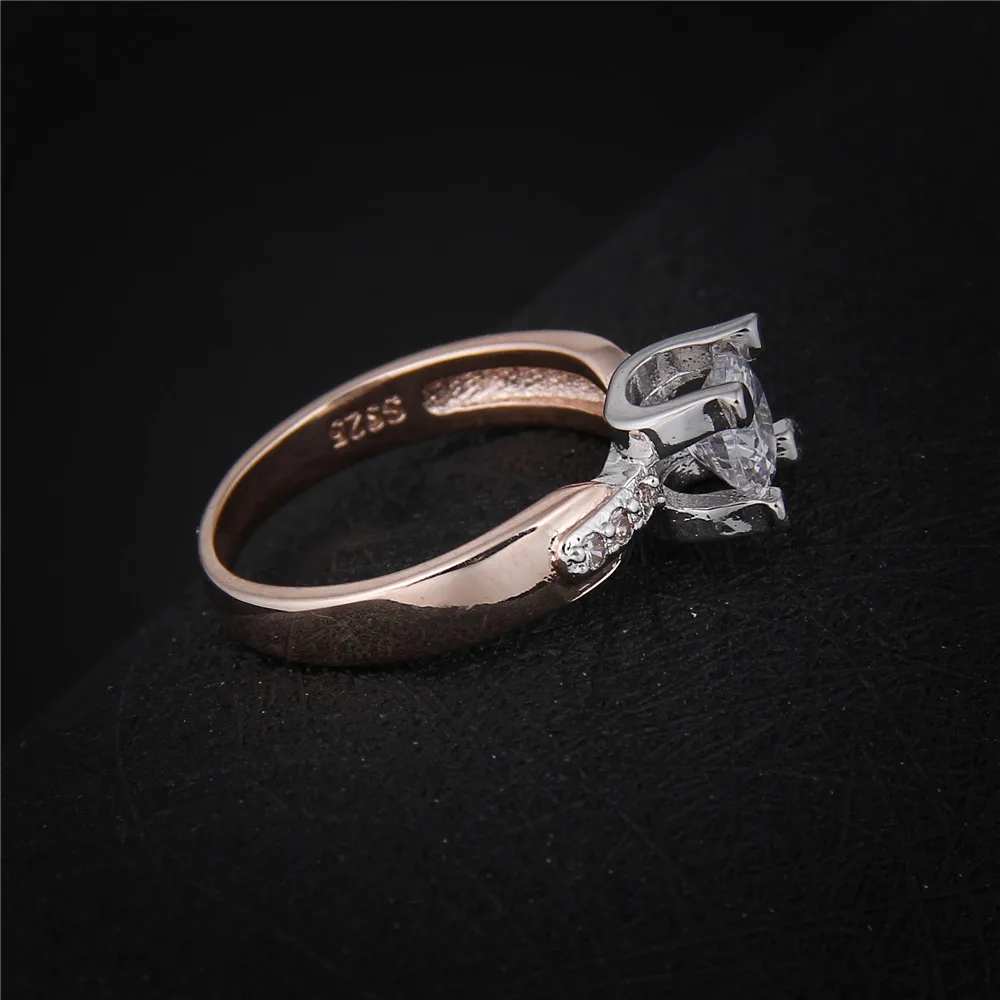 Классические кольца на палец из розового золота простое Винтажное кольцо с