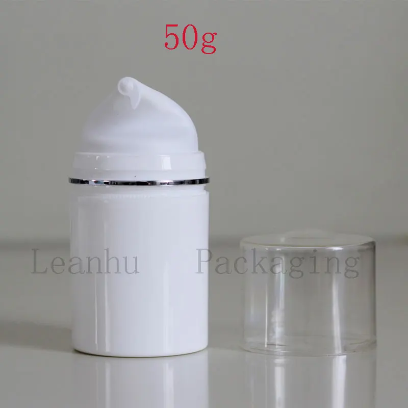 White Airless Pump Lotion Bottle, Empty Cosmetic Containers, Women s Personal Care Empty Foam Cleanser, Lotion Bottle, 50G X 25PC