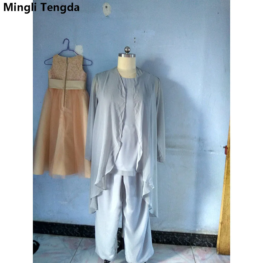 Mingli Tengda черные шифоновые костюмы из трех предметов для мамы и невесты со штанами