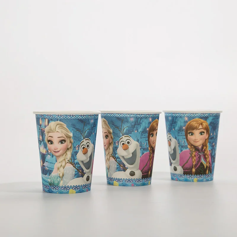 Cup 6pcs Вечерние украшения принцессы Эльзы и Анны для вечеринки в честь Дня Рождения; Детский комплект Эльзы для дня рождения; праздничные принадлежности для дня рождения - Цвет: Cup 6pcs