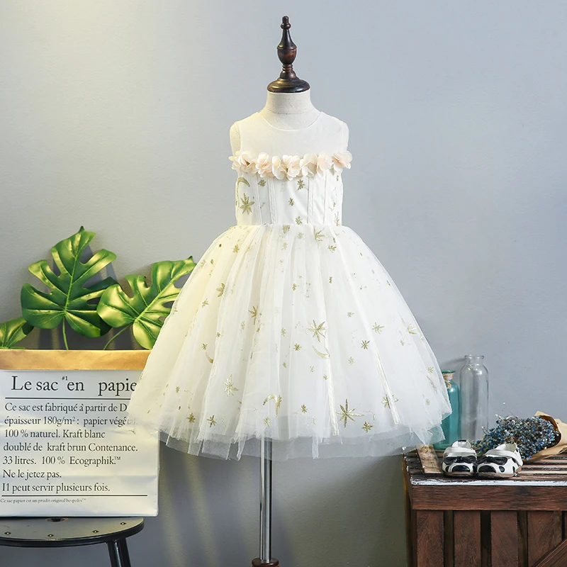 Girls Dress Bling Kids Clothing 2018 Summer Fashion Sleeveless Lace Tutu Star Princess Party EE-212 | Детская одежда и обувь