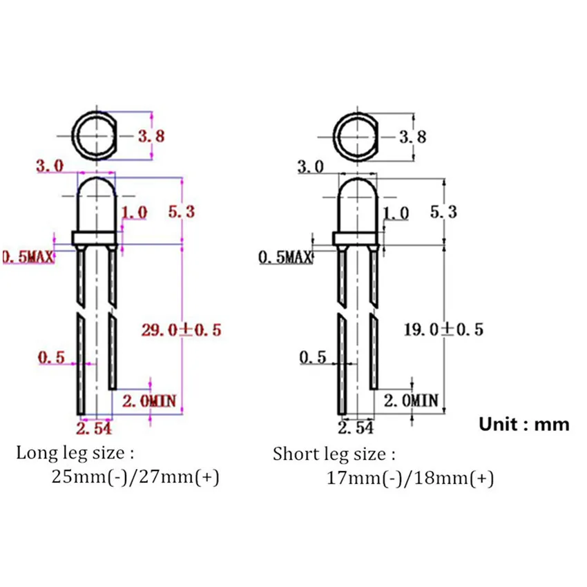 Бесплатная доставка 500 шт. синий светодиод 3 мм светоизлучающий диод поворотный |