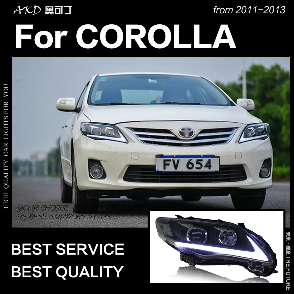 AKD автомобильный Стайлинг Головной фонарь для Toyota Corolla фары 2011-2013 Altis светодиодный фонарь светодиодный DRL Hid Bi Xenon авто аксессуары