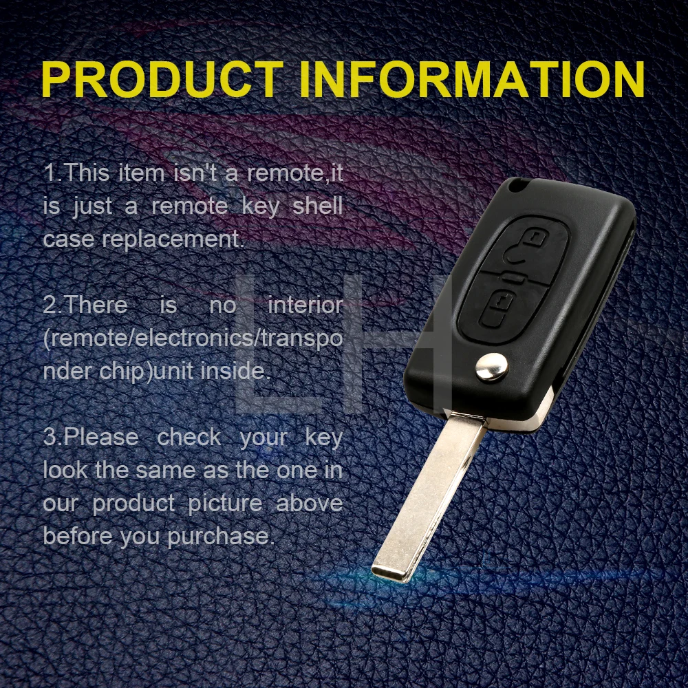 Ключ чехол 2 кнопки флип складной пустой оболочки для peugeot 107 207 307 307S 308 407 607