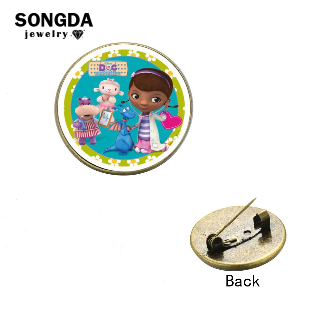 SONGDA с героями мультфильма Доктор Плюшева Броши 3D мультфильм печатных кабошоны