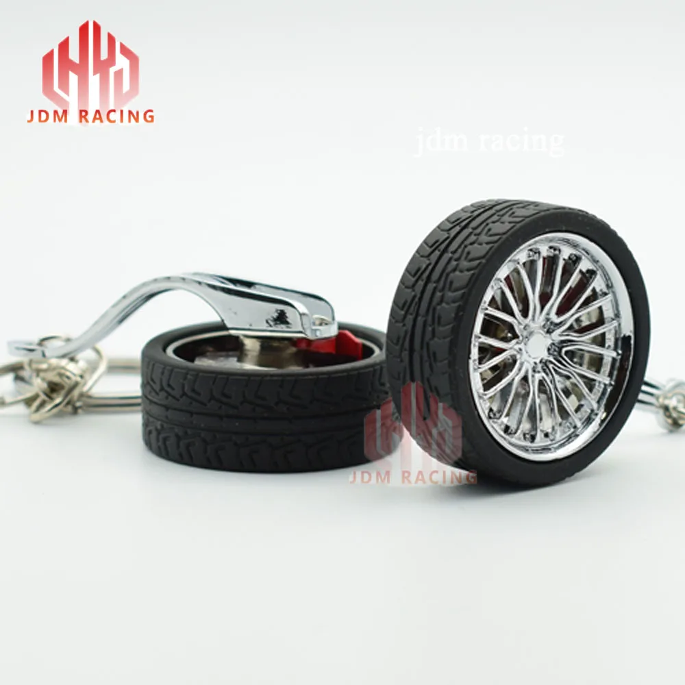 Горячая HellaFlush стиль колеса обода для CCW A050 гоночный резиновый брелок с шиной обод колеса брелок для автомобиля колеса брелок для ключей - Название цвета: B with Brake discs