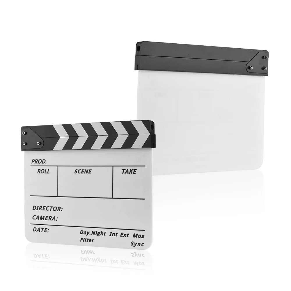 Andoer акриловый Clapboard сухое стирание для ТВ-пленки кинофильм с нумератор с хлопушкой с ластик для маркера