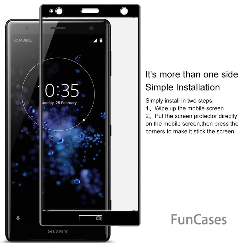 

5D Full Curved Tempered Glass For Sony XA2 XA XA1 Ultra XZ2 Compact 3D Screen Protector For Xperia XZ XZP XZS XC XZ1 XZC XZ3