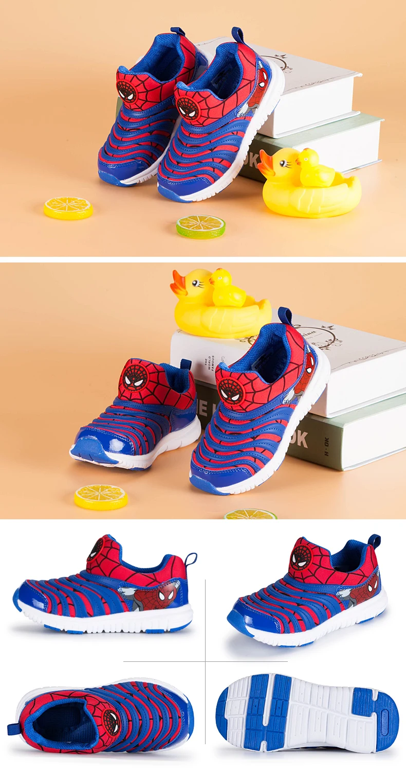Spring Fall cartoon spider man captain baby boys sneakers for kids skate shoes children fashion Caterpillar shoes 2~13 yrs