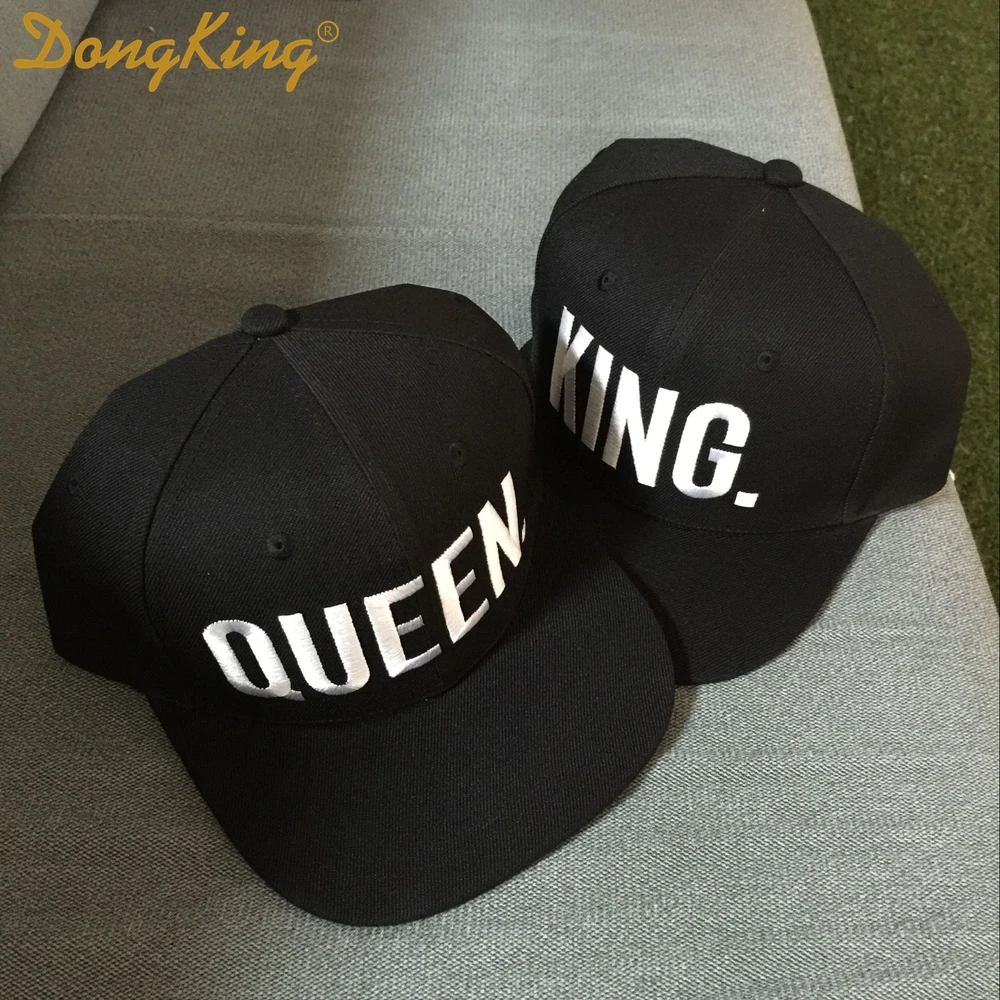 Кепка DongKing KING QUEEN с вышивкой акриловая бейсболка Snapback плоским козырьком для