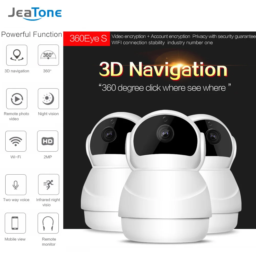 JeaTone IP камера Full HD 2.0MP 1080P PTZ вращение дома Wifi беспроводная безопасности с ночным
