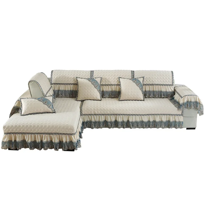 Европейские чехлы для диванов гостиной секционный чехол кружевной декоративный