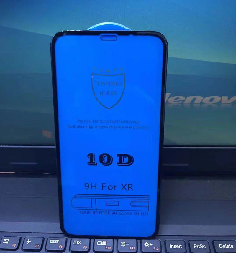 100 шт новая 9H 10D полностью клейкая пленка из закаленного стекла для iPhone 6 7 8 X XR XS Max