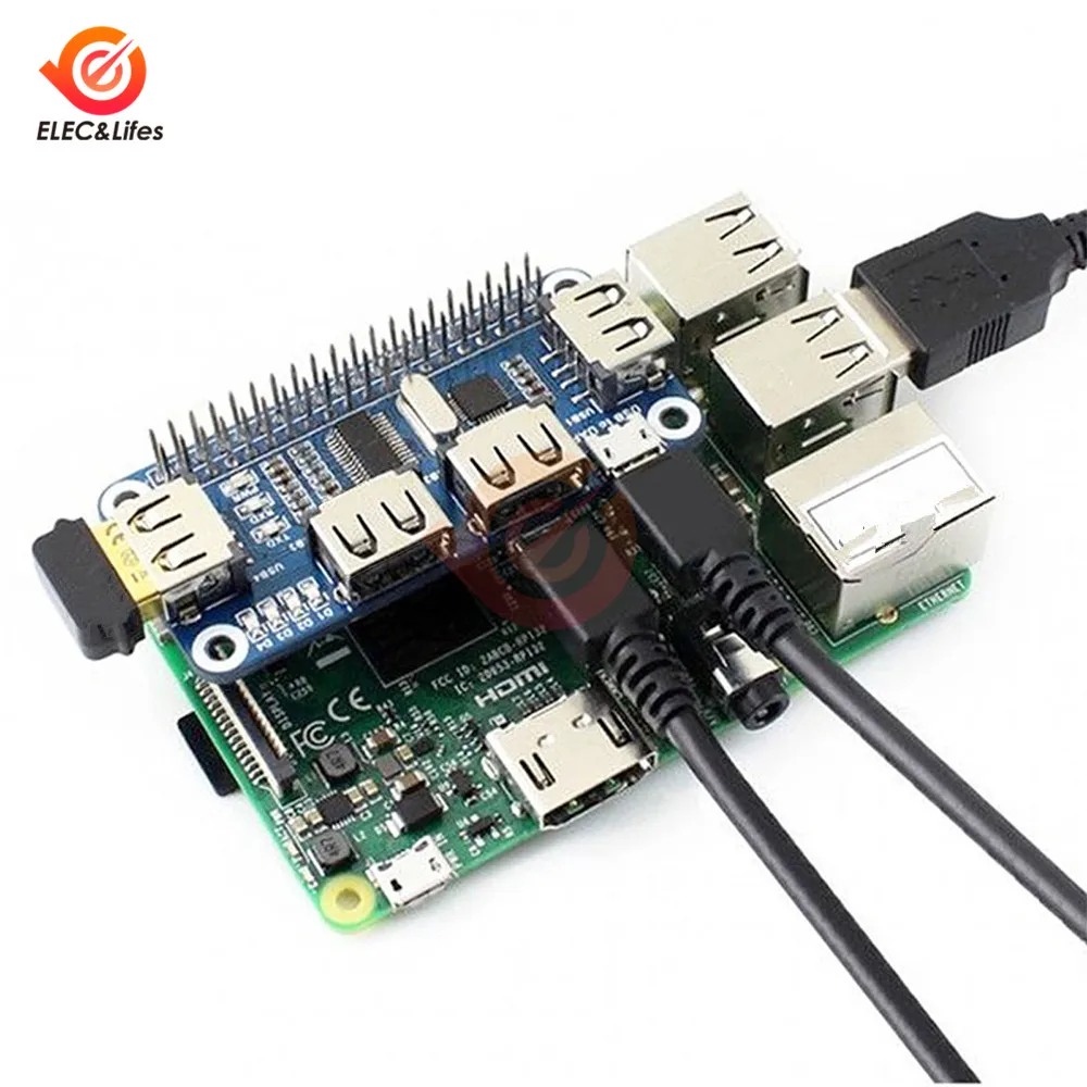 4 порта USB HDMI концентратор для Raspberry Pi 3/Zero W Плата расширения USB для UART для последовательной отладки совместимый USB2.0/1,1