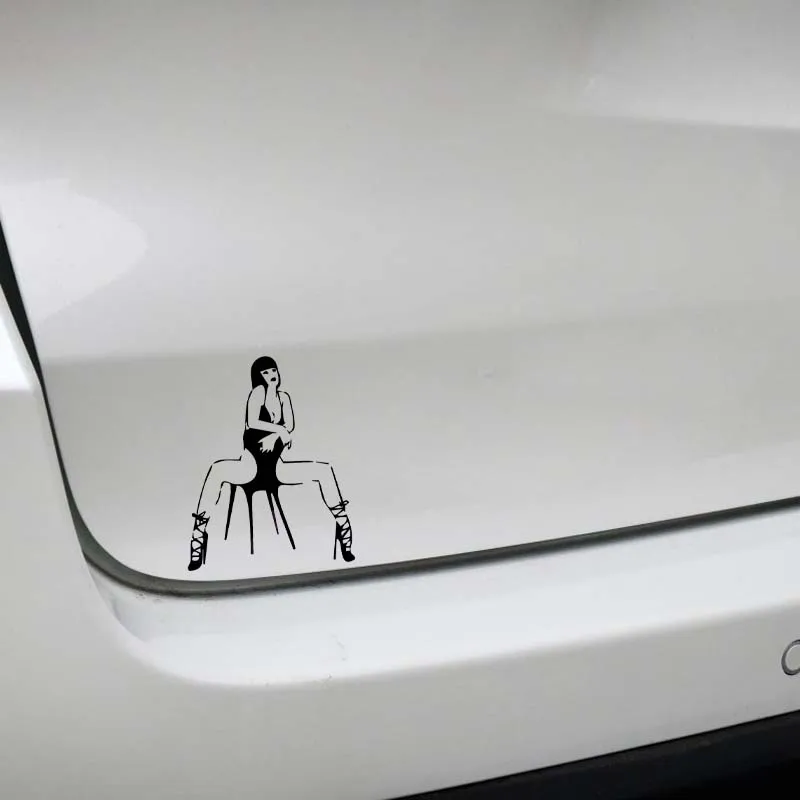 

YJZT 10.4*13.2CM Zero Defect Sexy Tempting Girl Vinyl Decal Fashion Design High Quality Car Sticker Black/Silver C20-0532
