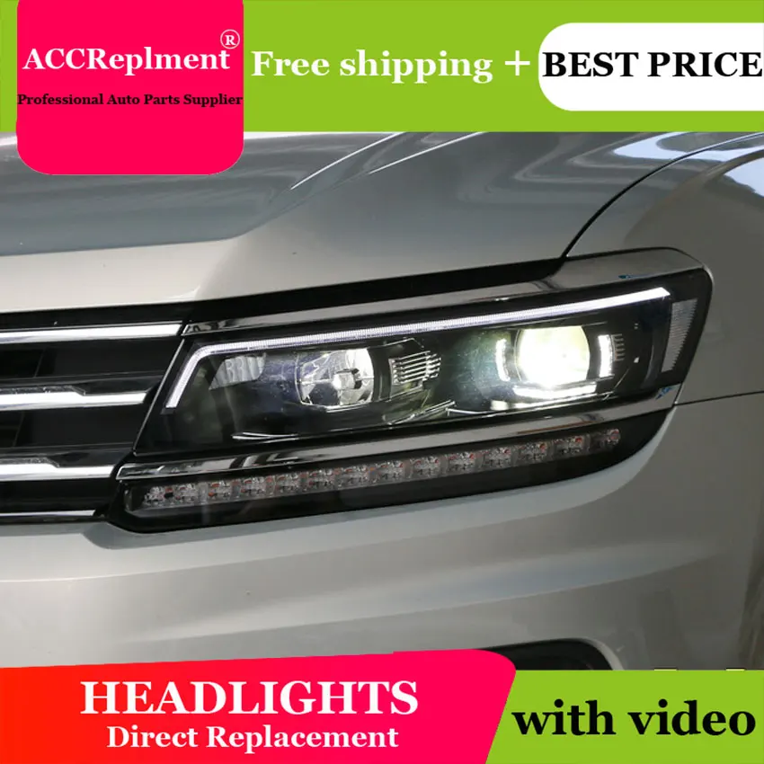 Авто PRO 2018 для vw tiguan фары автомобиля Стайлинг Q5 bi xenon объектив СВЕТОДИОДНЫЙ