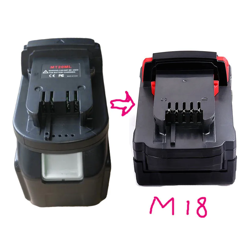 Адаптер преобразователя аккумулятора Mt20Ml для Makita 18 в/20 в литий ионная батарея Bl1830