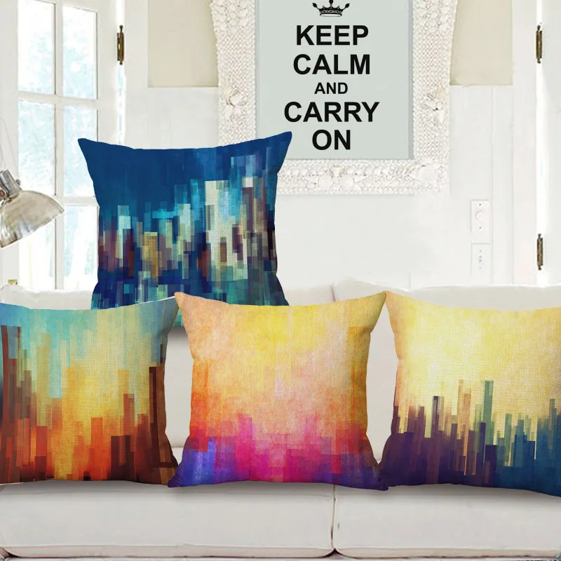 

New Trendy Geometric Pattern cotton Linen cushion cover Print Cushion Home Sofa Chair Seat Decorative Pillow case 45x45cm Decor