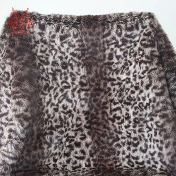 Полноценно черный / коричневый леопарда 2 см искусственный мех ткань для зимнее