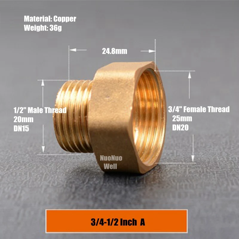 5 шт. 1/2 "3/4" 1 "гнездо резьба к мужчине равный/разный диаметр медный прямой