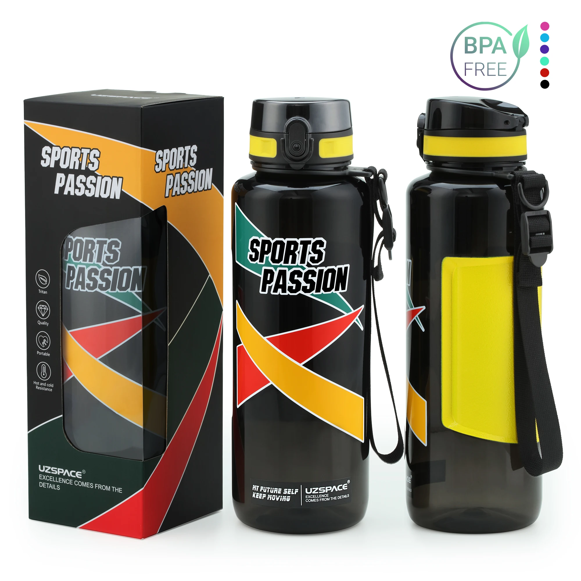 Бутылка для воды UZSPACE Мужская портативная креативная фитнеса на открытом