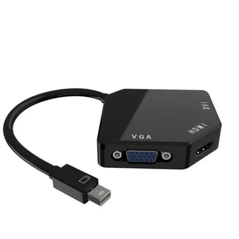Бесплатная доставка переходник Mini DP Displayport Thunderbolt HDMI DVI VGA для Apple MacBook черный|thunderbolt
