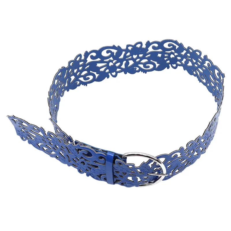 Royal blue Новые поступления, ультра широкий женский пояс, женский модный пояс с вырезами, Цветочный Пояс, украшение, широкий пояс для женщин - Цвет: Royal blue