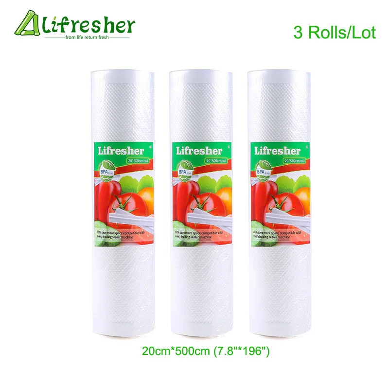 Lifresher вакуумные пакеты для еды вакуумный упаковщик упаковочная сумка 3 рулона/лот