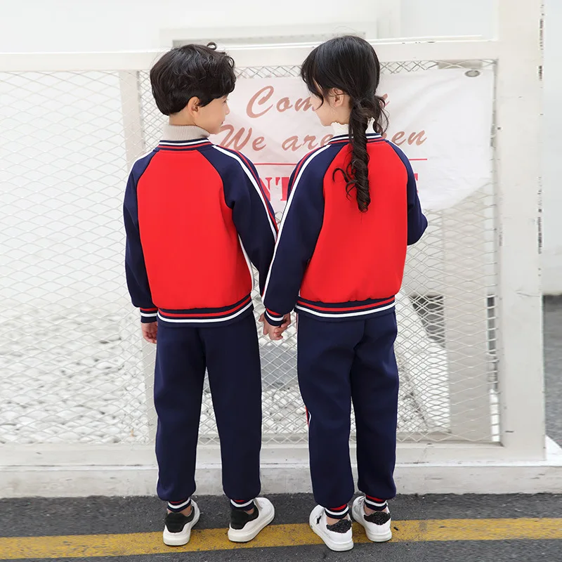 Brand Design Girls Spring School Uniform Boys 3-12T Zipper Baseball Tracksuit Kids Sports Games Clothing Set Jogging Suit A49 | Детская