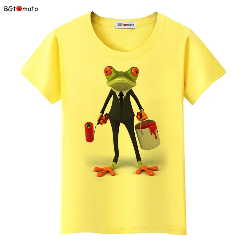 Футболка bgtomato с 3d рисунком лягушки Женская Оригинальная летняя забавная