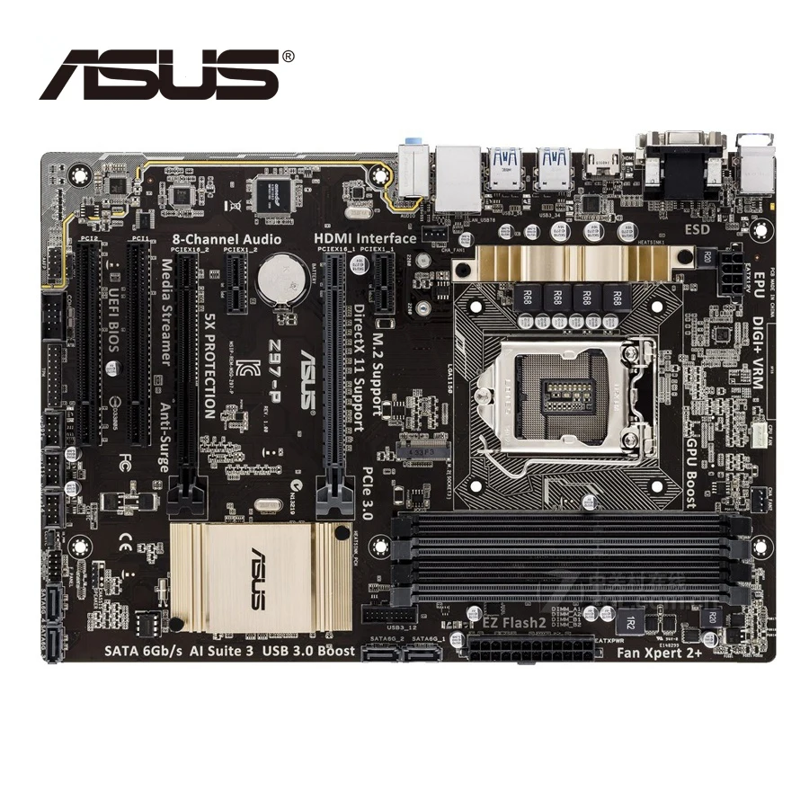 LGA 1150 DDR3 Z97 для ASUS P 100% оригинальная материнская плата USB 3 0 32G Z97P настольная SATA PCI E X16