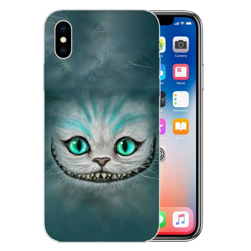 Alice in Wonderland Cat Fundas Silicone Phone Back Case For Apple iPhone 6 6S 7 8 Plus X 10 XS MAX XR 5 5S SE Heart Cover |
